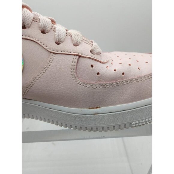 Nike Air Force 1 Low Iridescent Swoosh Sneakers Womens Pink Size 9 - Picture 3 of 9